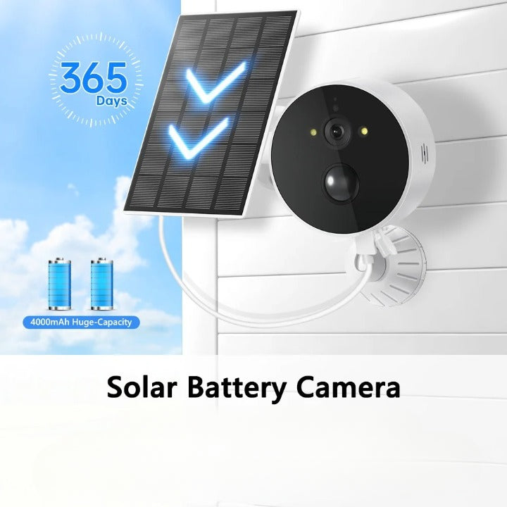 Solar Powered Wireless Security Camera - 4000mAh Rechargeable Battery-cameravigilance
