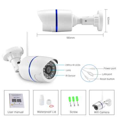 Cámara bala WiFi P2P ICSEE 1080P con grabación de audio y ranura para tarjeta SD