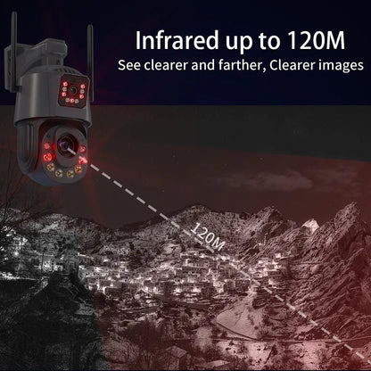 Cámara PTZ WiFi de 8 MP con zoom óptico de 36X y detección humana por IA | CCTV IP para exteriores con audio bidireccional y visión nocturna por infrarrojos de 120 m