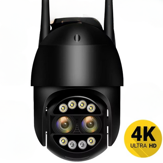 Outdoor Security Camera With Dual Lenses And 8x Zoom
