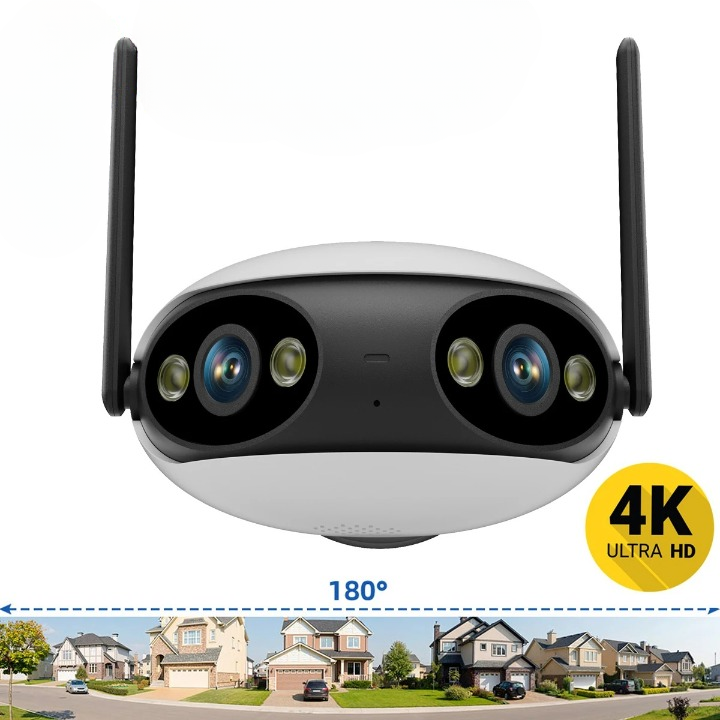 Outdoor Dual-Lens 180° Panoramic Security Camera