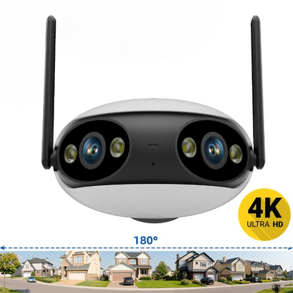 Outdoor Dual-Lens 180° Panoramic Security Camera