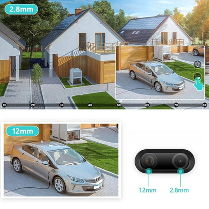 Cámara IP PTZ de doble lente con zoom híbrido 8x y 4K de 8 MP con detección humana por IA | Videovigilancia de seguridad con audio y wifi