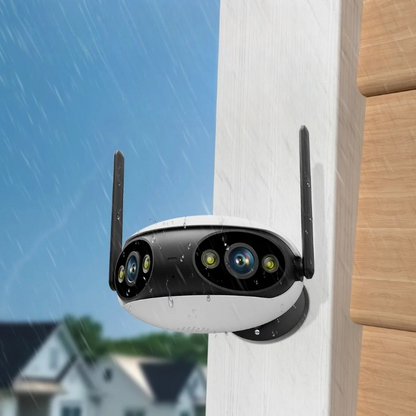 Outdoor Dual-Lens 180° Panoramic Security Camera