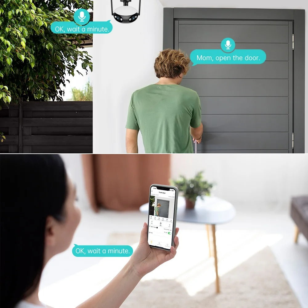 Outdoor Dual-Lens 180° Panoramic Security Camera